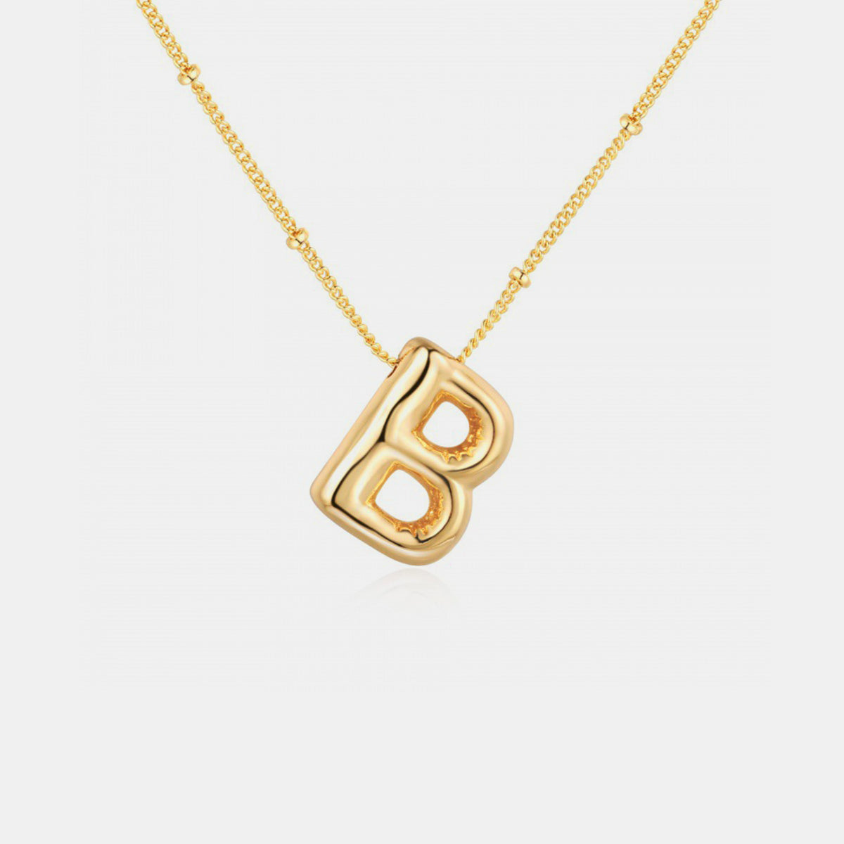 Gold-plated bubble initial necklace - style b / one size