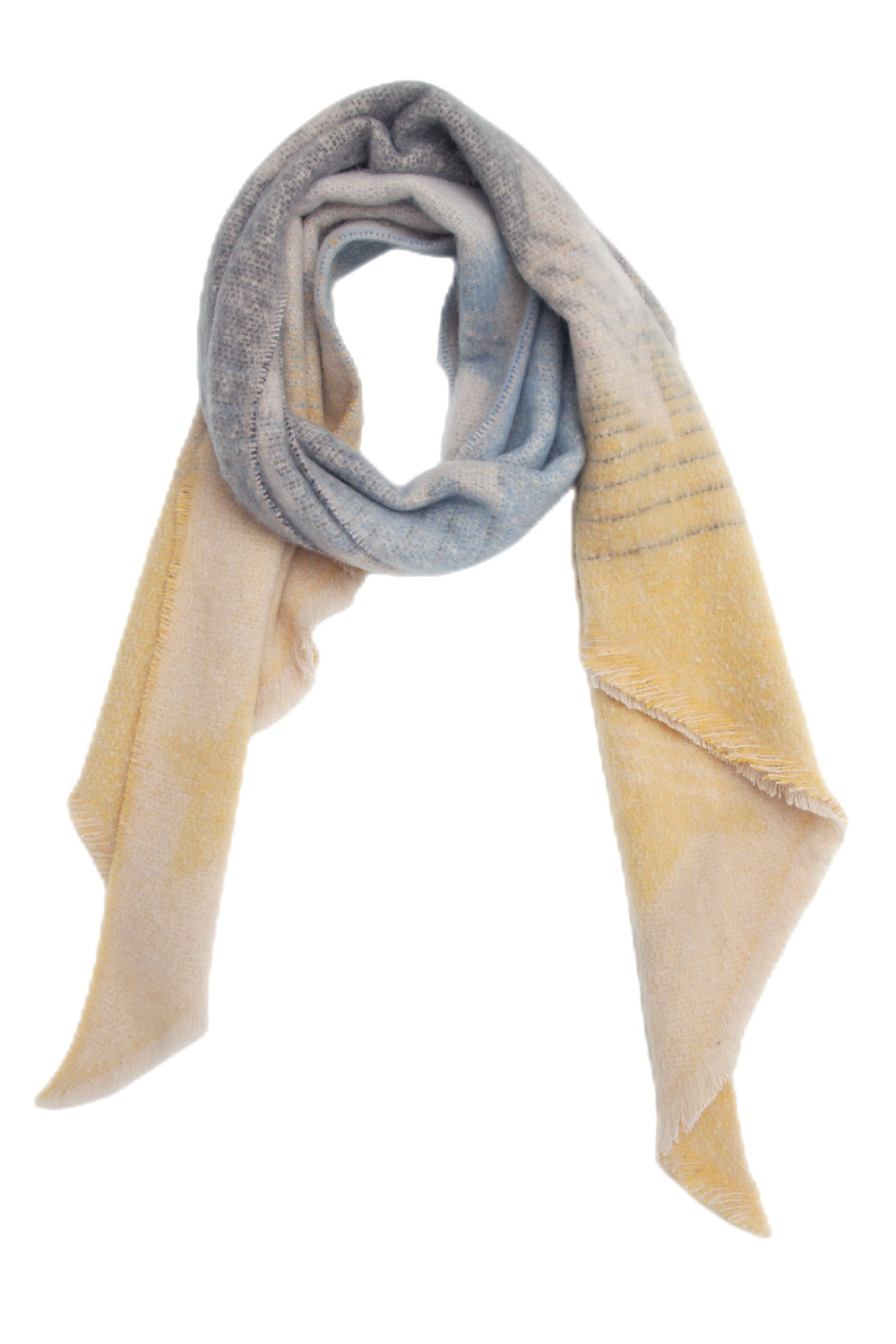 Raw hem polyester scarf - style f / one size