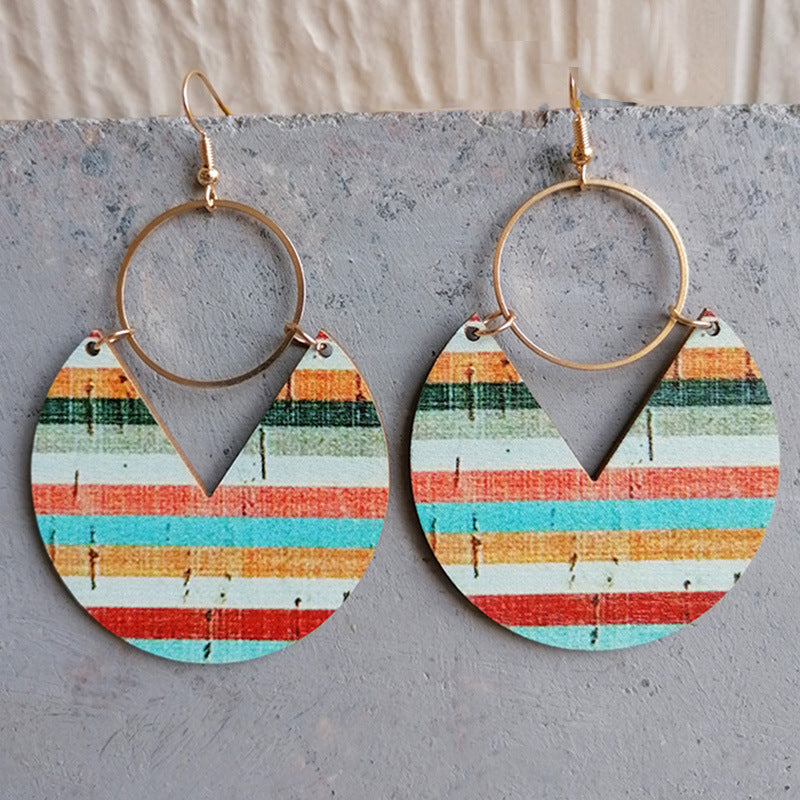 Ms.pac-man shape wooden dangle earrings - style a / one size