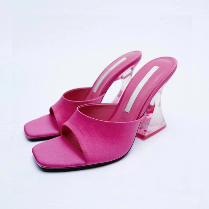 Open toe high heel sandals - hot pink / 36(us5)