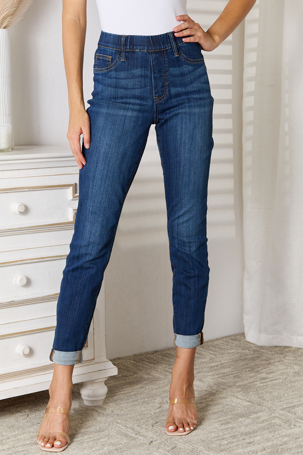 Judy blue full size skinny cropped jeans