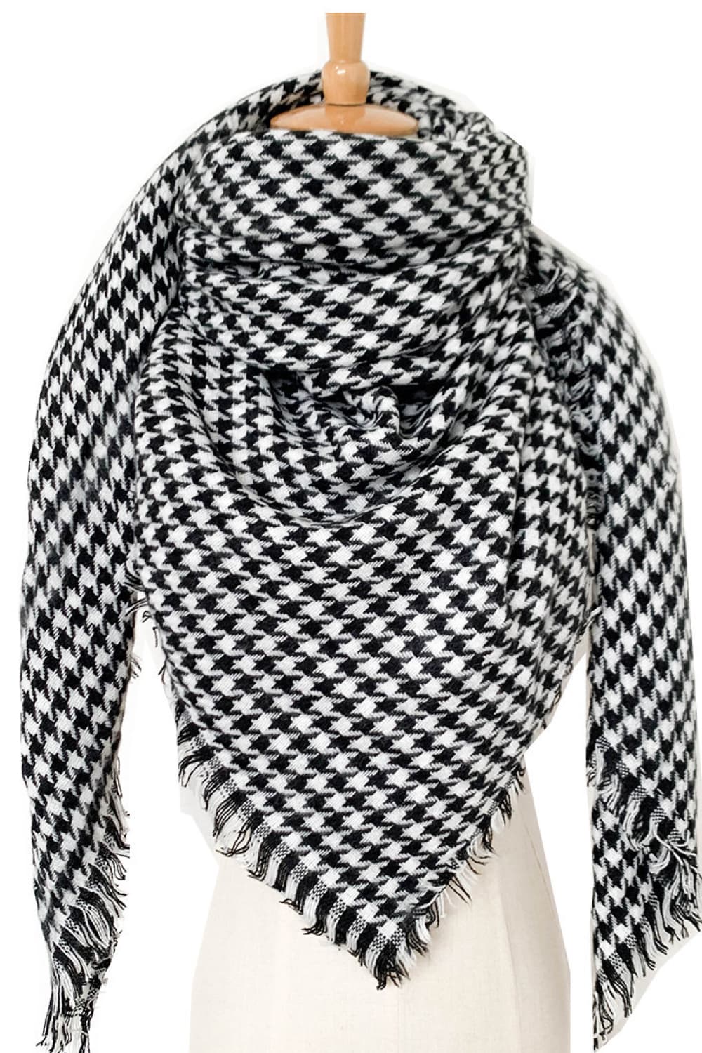 Plaid imitation cashmere scarf - one size