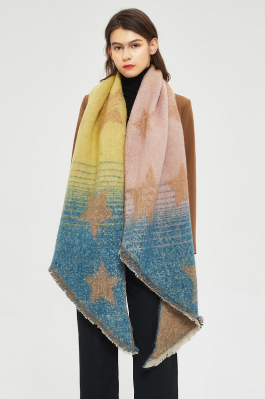 Raw hem polyester scarf