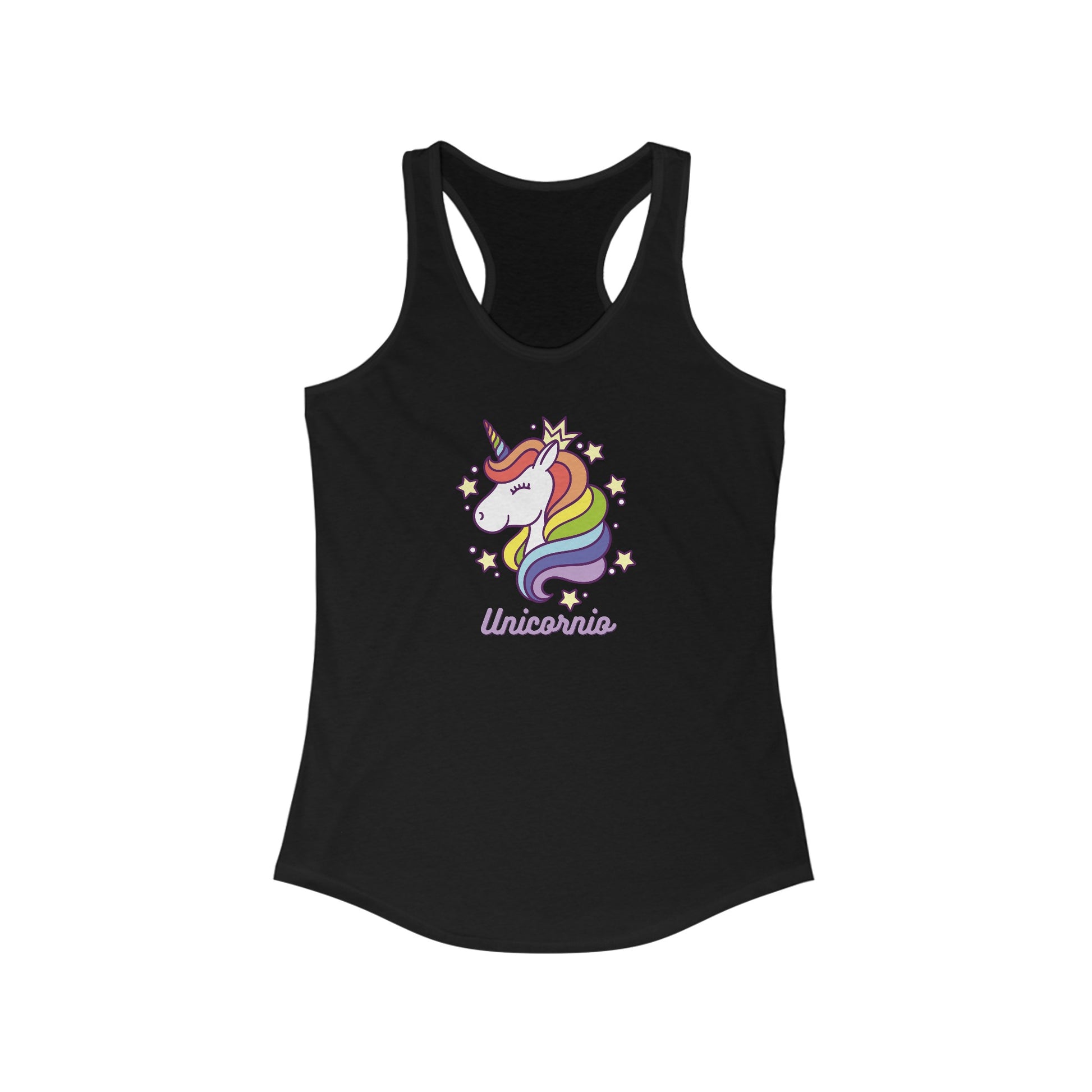 Kay chimba unicornio women’s ideal racerback tank - xs / solid black - top