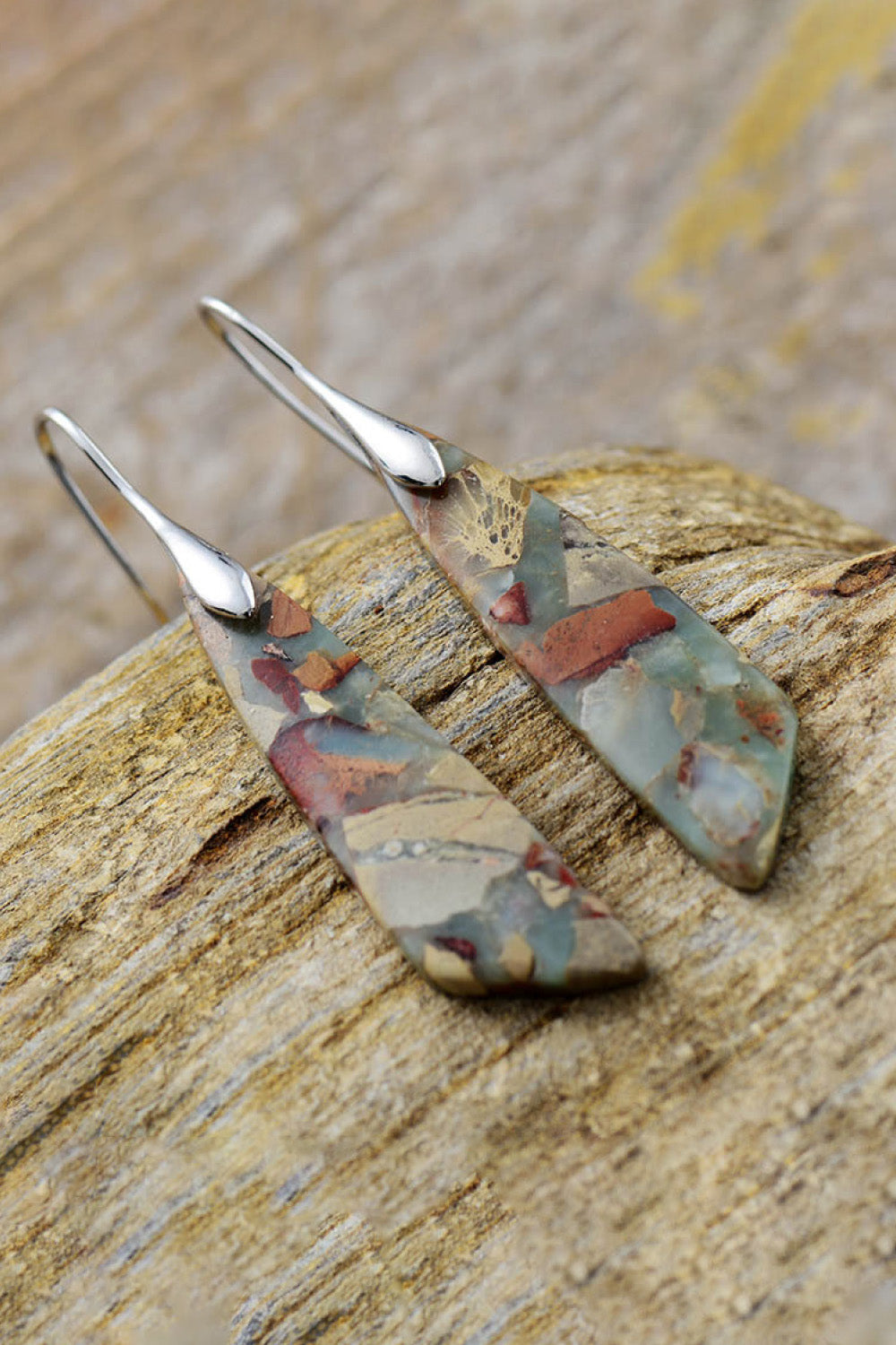 Handmade natural stone dangle earrings