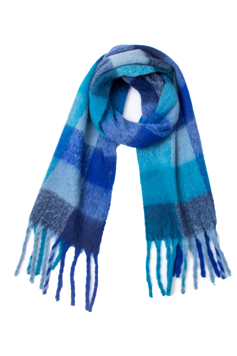 Fringe detail polyester scarf - style f / one size