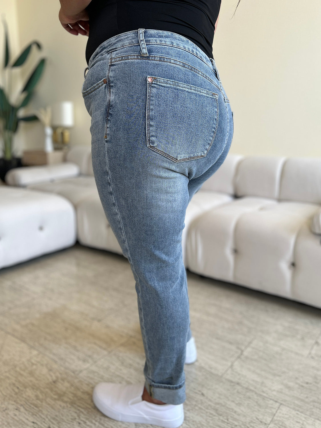 Judy blue full size high waist cuff hem skinny jeans