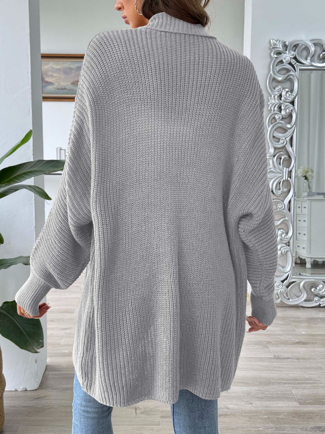 Open front long sleeve cardigan