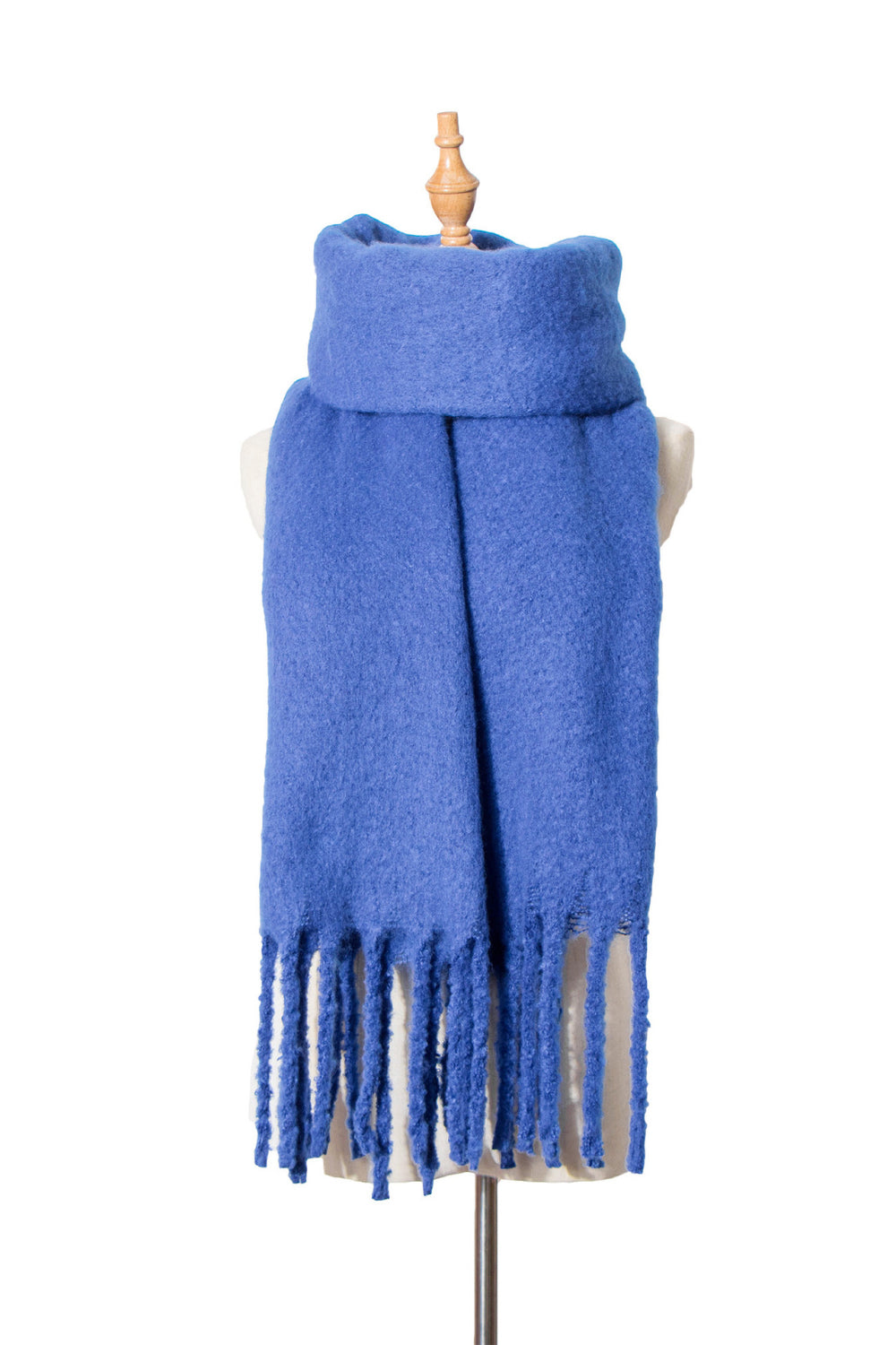 Fringe detail polyester scarf