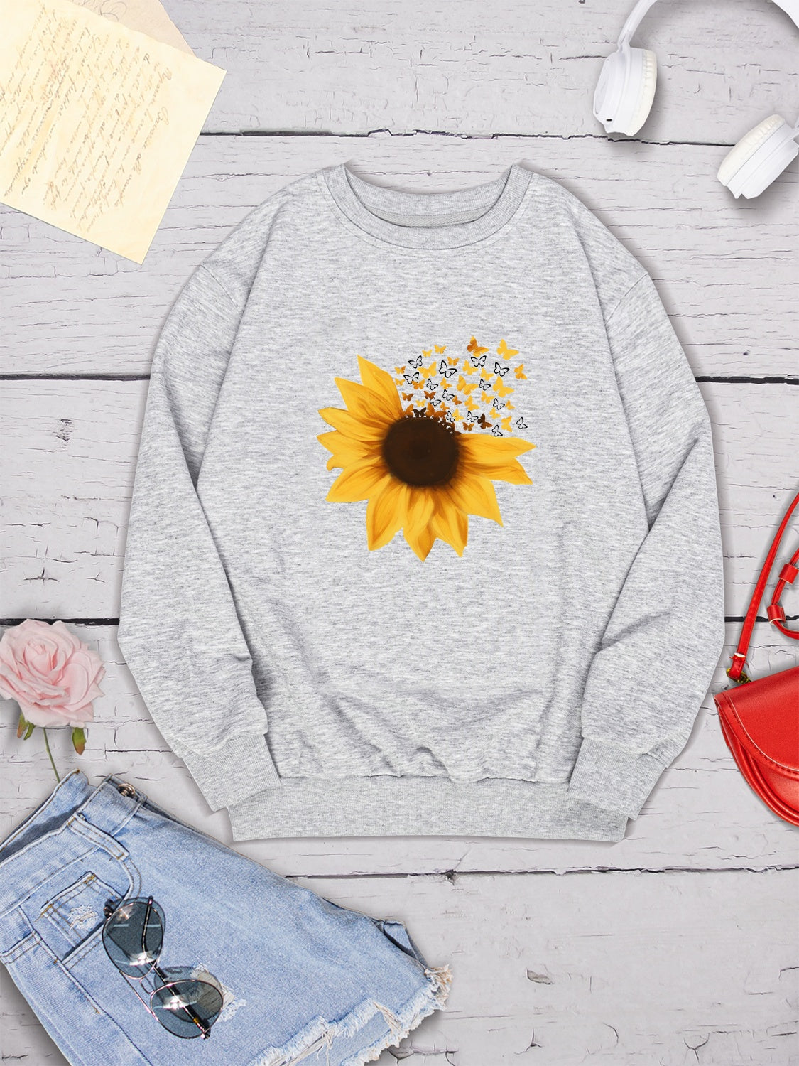 Sunflower round neck dropped shoulder sweatshirt