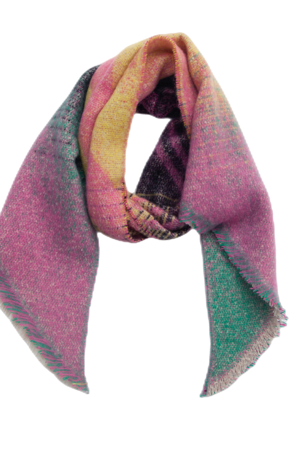 Raw hem polyester scarf - style a / one size