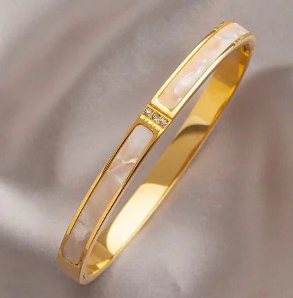 Waterproof bracelets & bangles - double w gold / 58-60mm