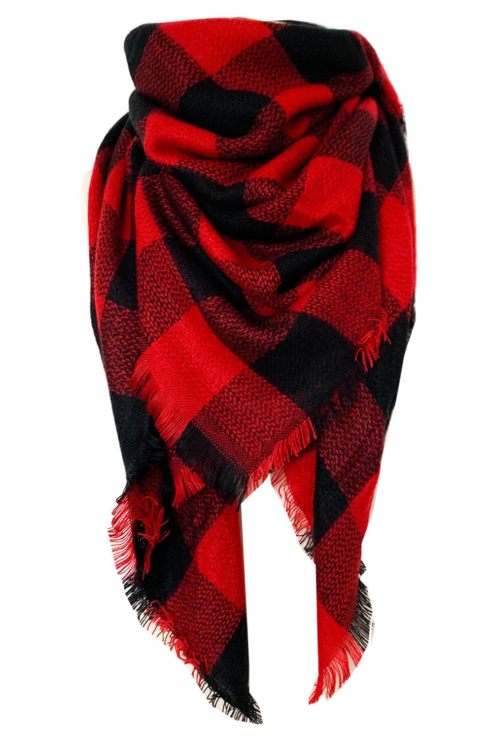 Faux cashmere plaid scarf - style c / one size