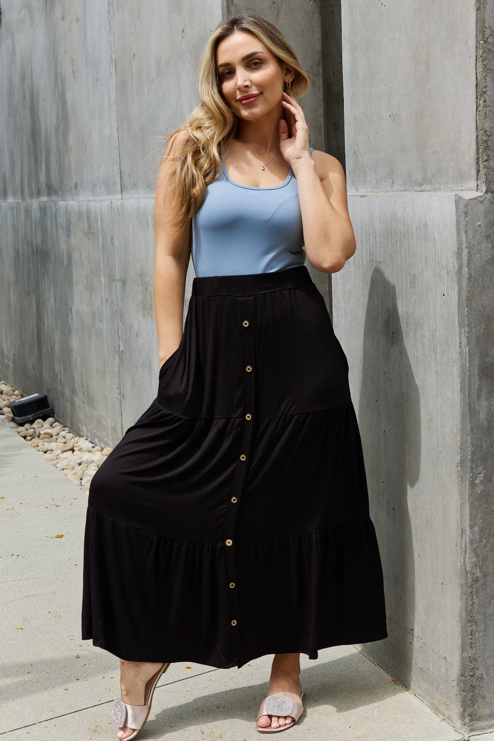 Heimish so easy full size solid maxi skirt