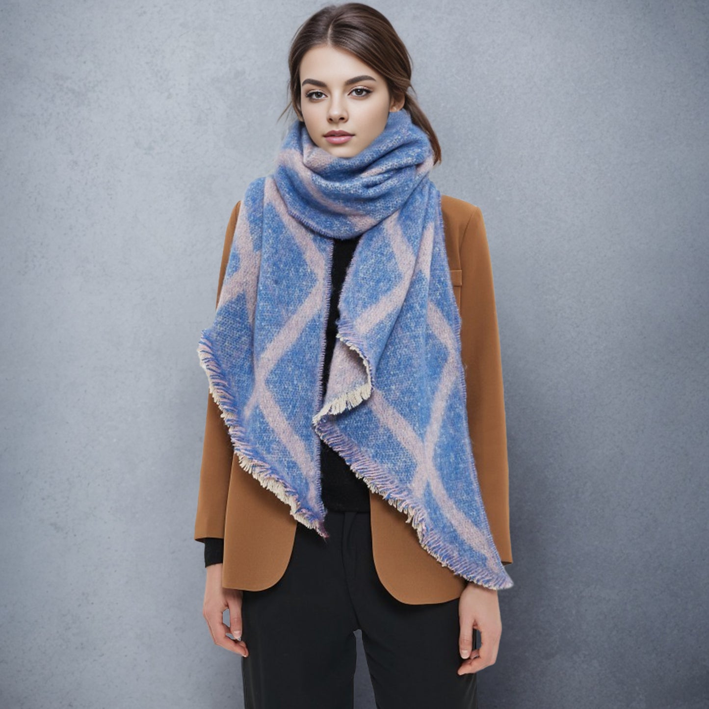 Raw hem polyester scarf