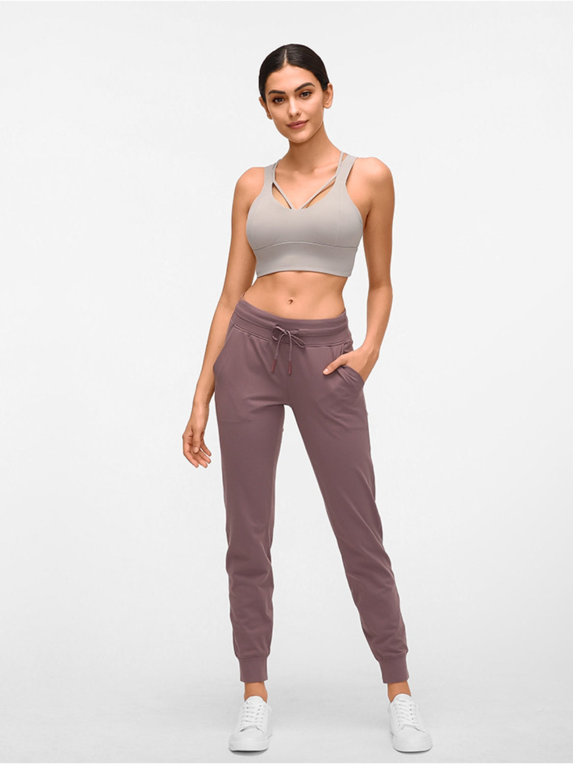 Double take tied joggers with pockets