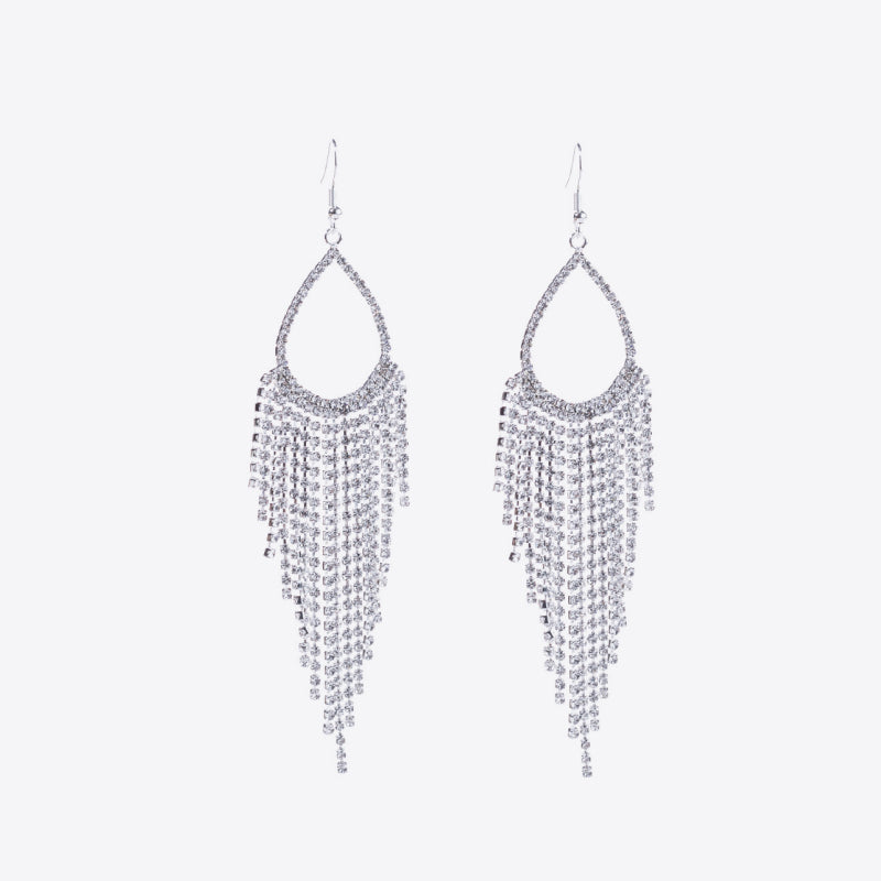 Alloy dangle earrings - transparent / one size