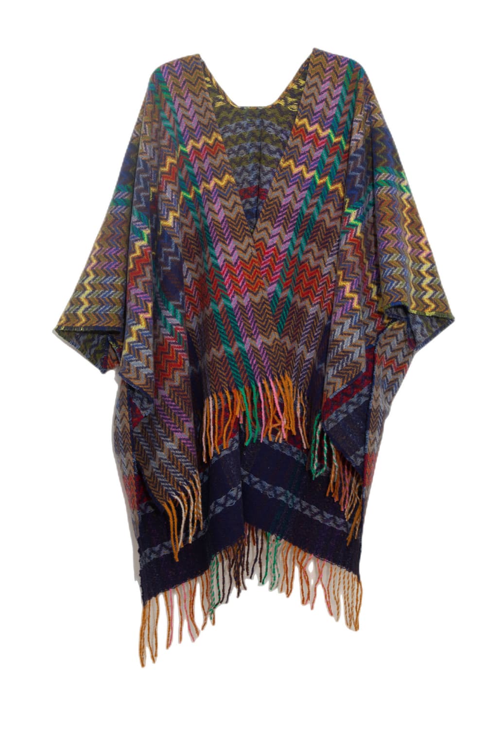 Plaid fringe detail scarf - dark blue / one size