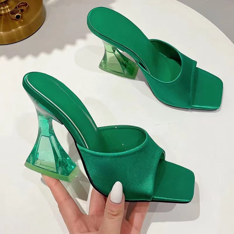 Open toe high heel sandals