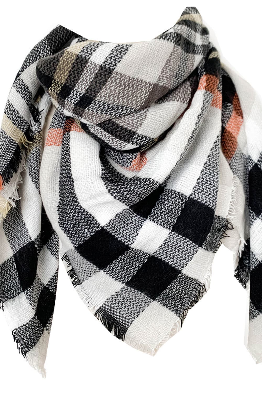 Faux cashmere plaid scarf - style g / one size