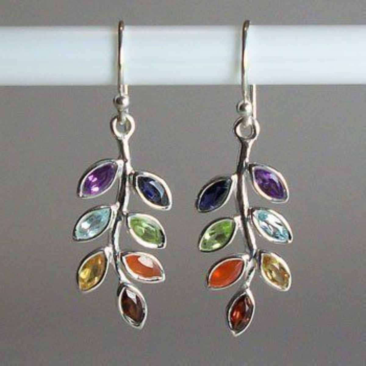 Leaf shape alloy earrings - multicolor / one size