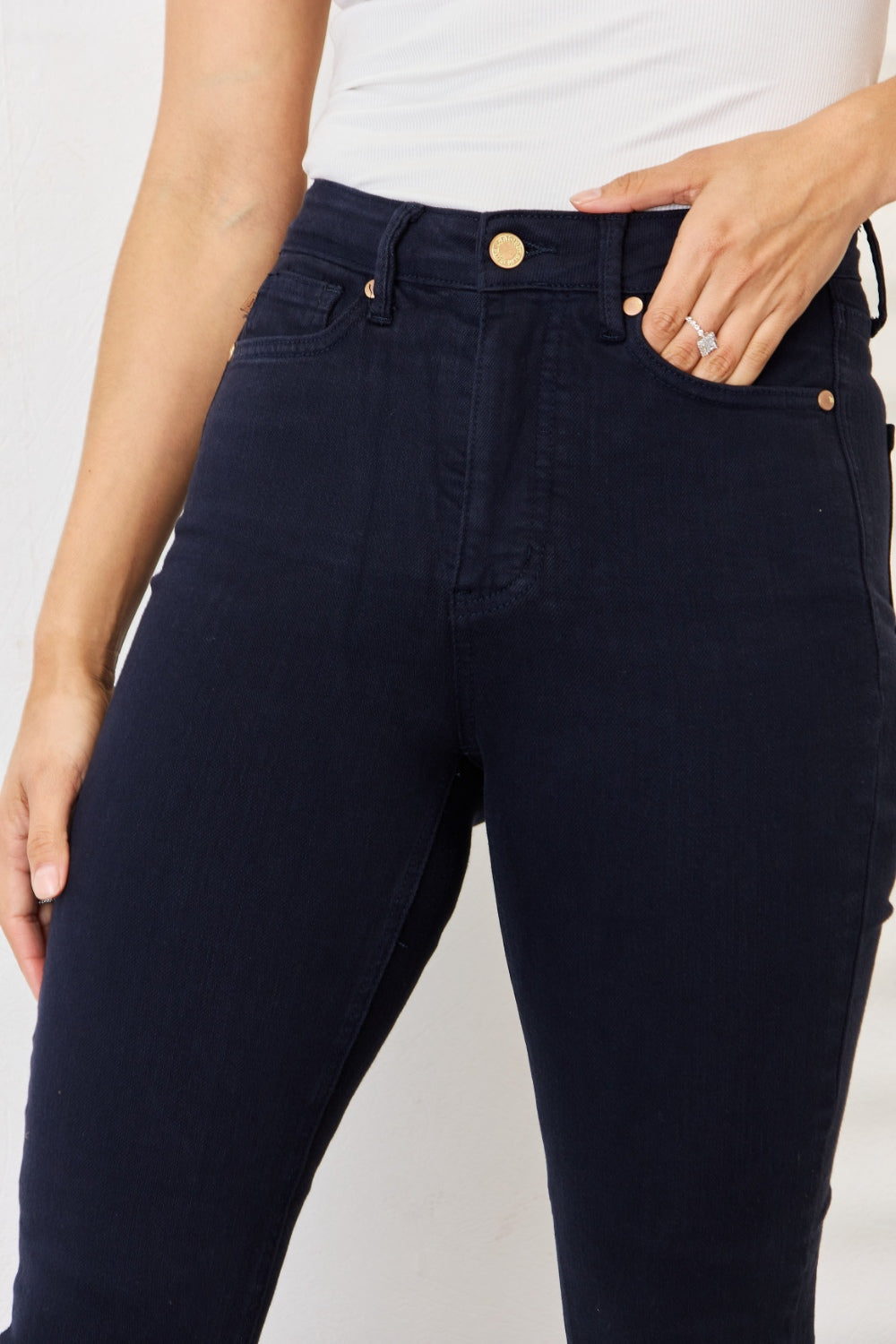 Judy blue full size garment dyed tummy control skinny jeans