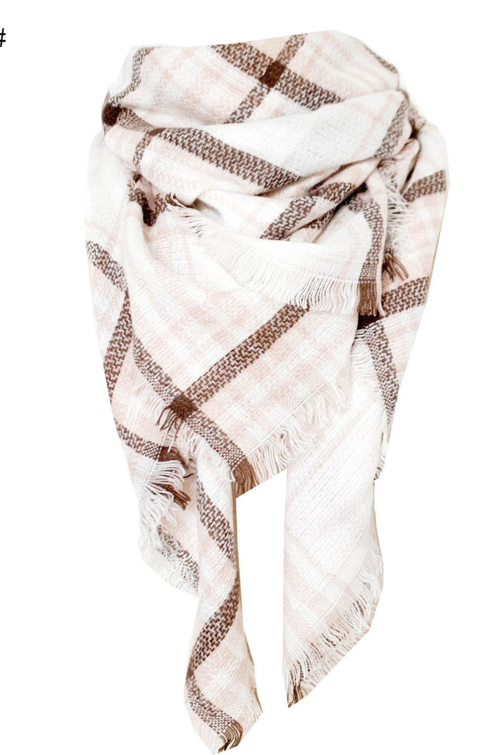 Faux cashmere plaid scarf - style k / one size