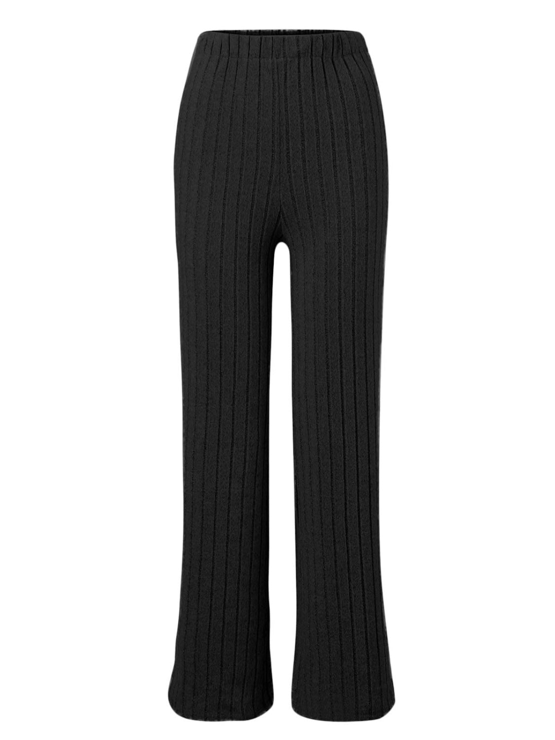 Ribbed mock neck long sleeve top and pants set