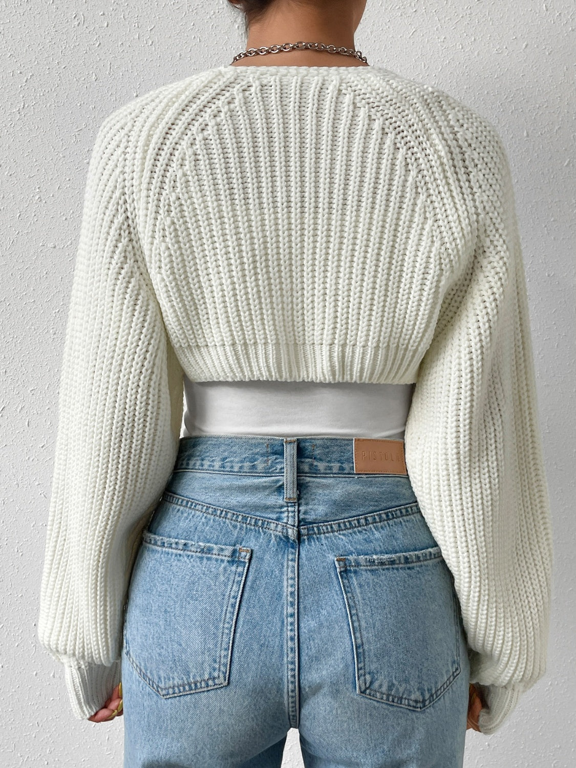 Honey open front long sleeve cropped cardigan