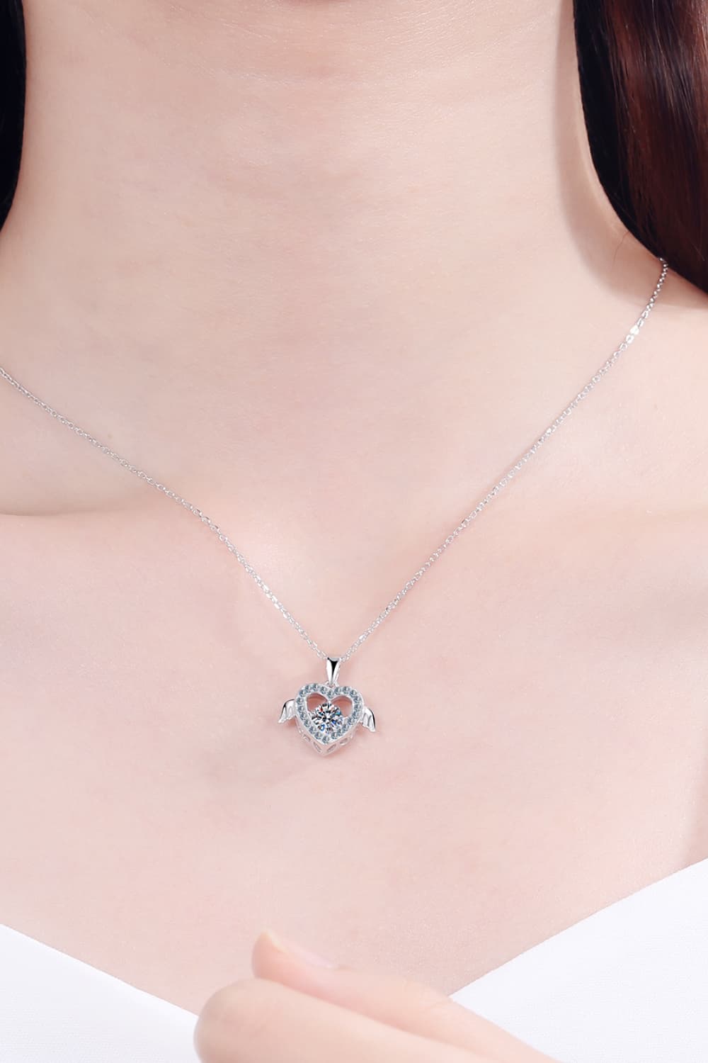 Moissanite 925 sterling silver necklace - one size