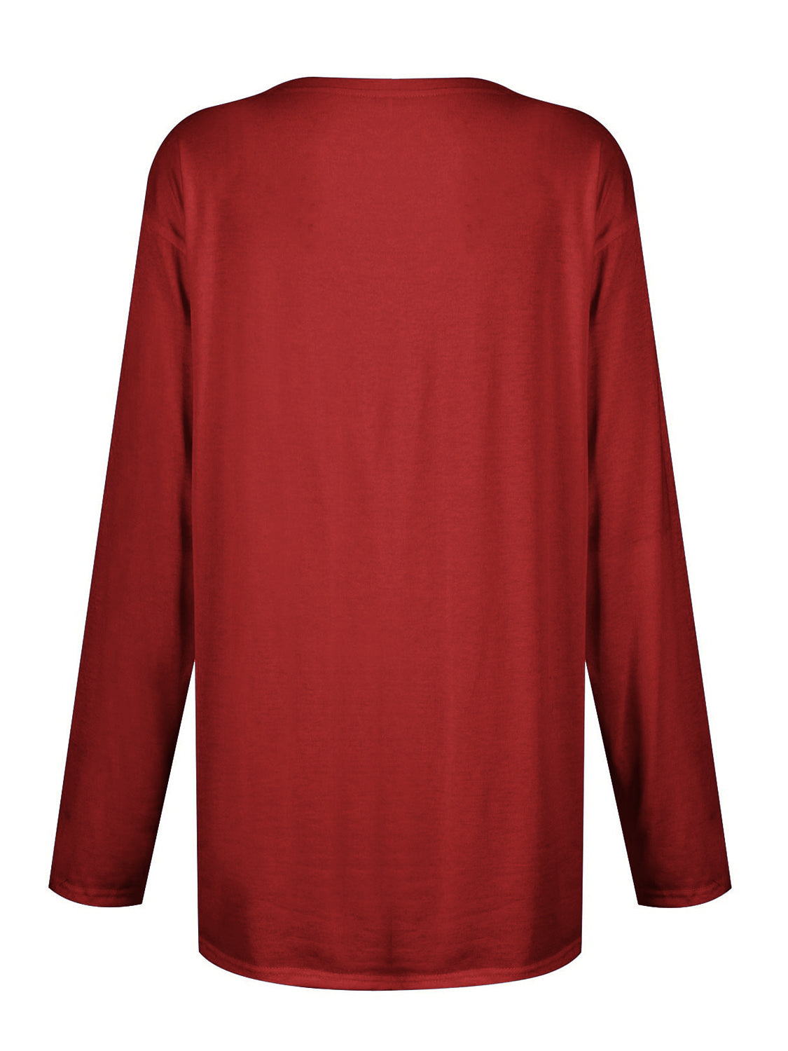 Full size pocketed round neck long sleeve t-shirt