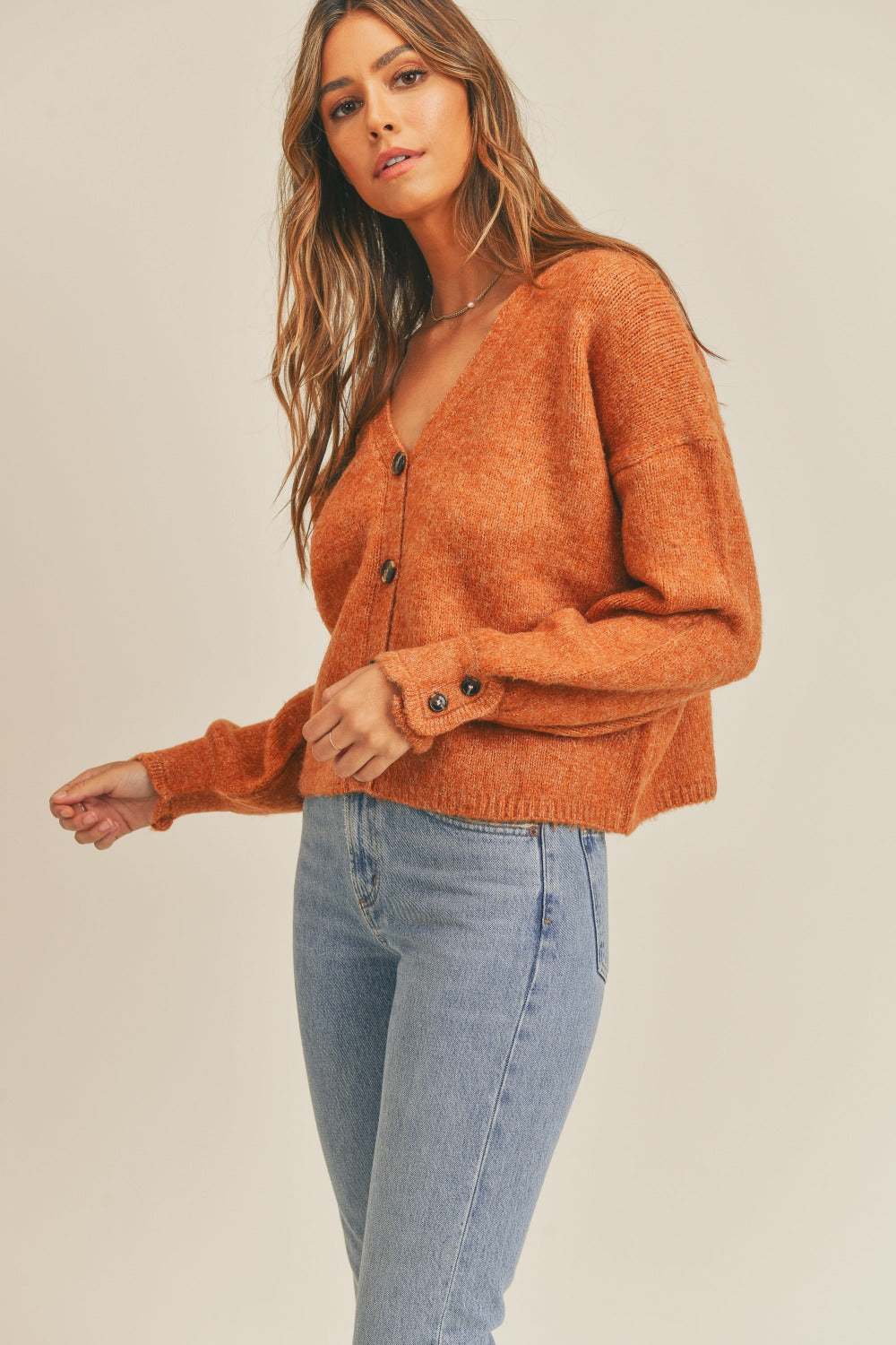 Mable long sleeve button down sweater cardigan