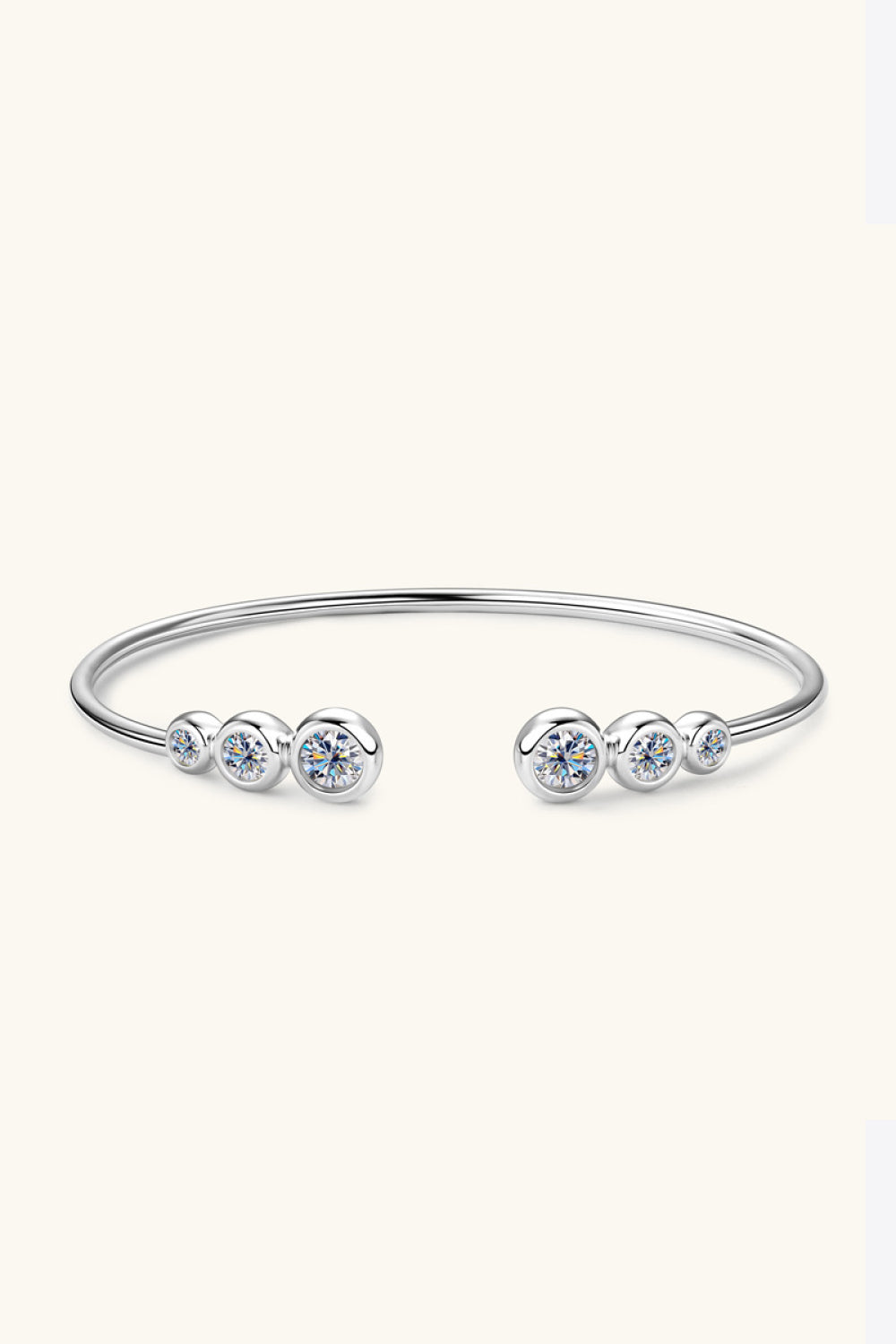 1.8 carat moissanite 925 sterling silver bracelet - one size