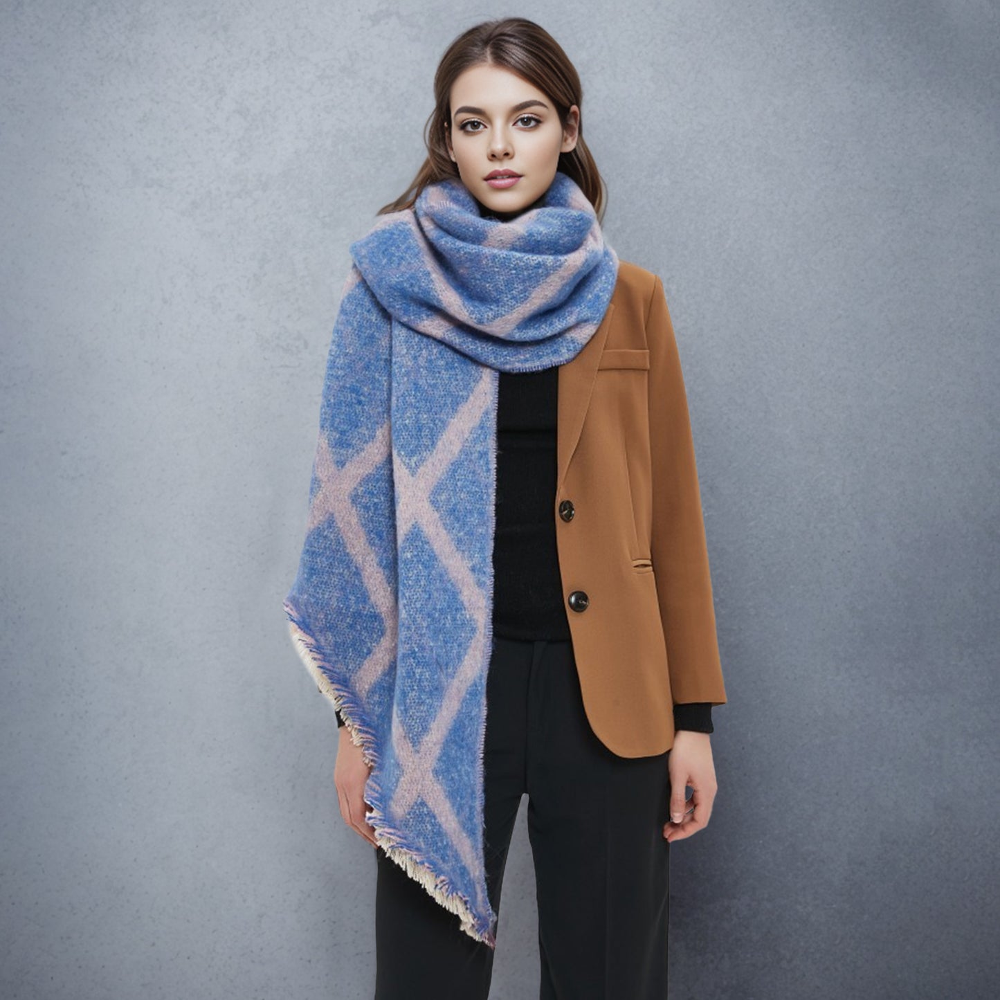 Raw hem polyester scarf