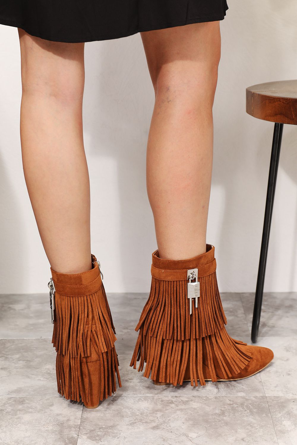 Legend women’s tassel wedge heel ankle booties