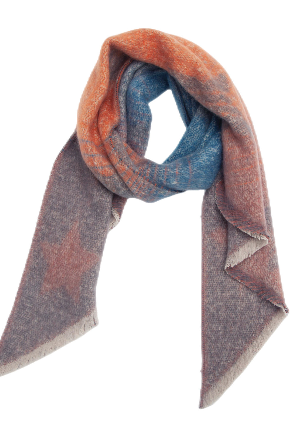 Raw hem polyester scarf - style d / one size