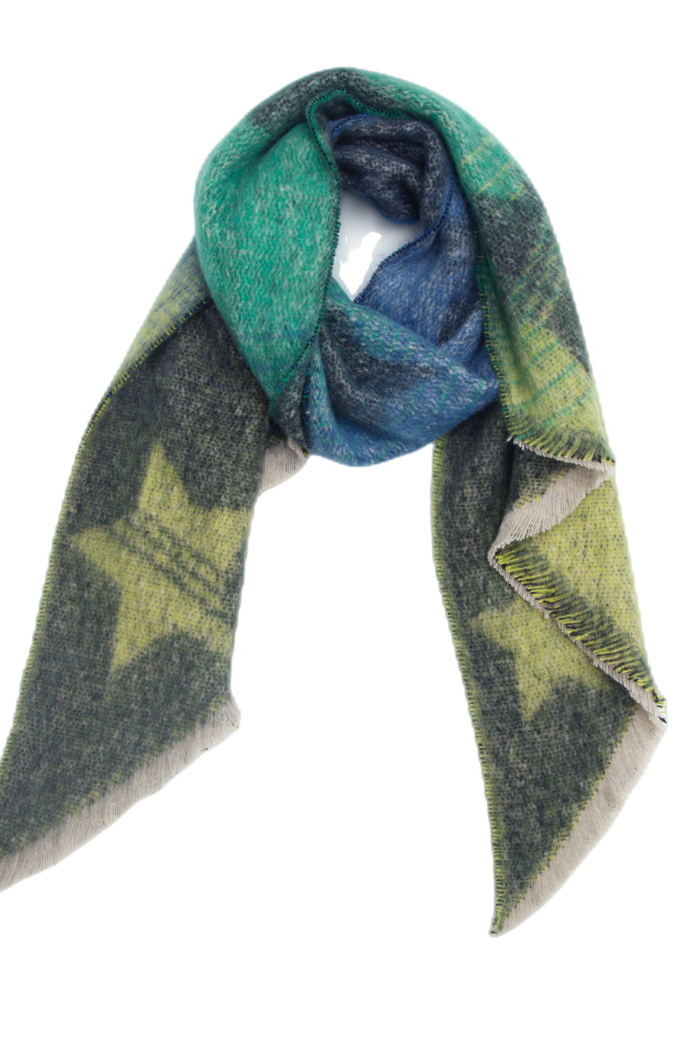 Raw hem polyester scarf - style g / one size