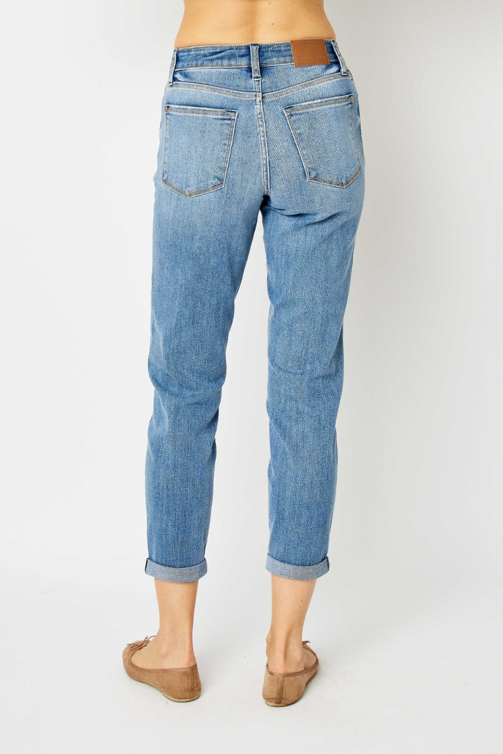 Judy blue full size cuffed hem slim jeans