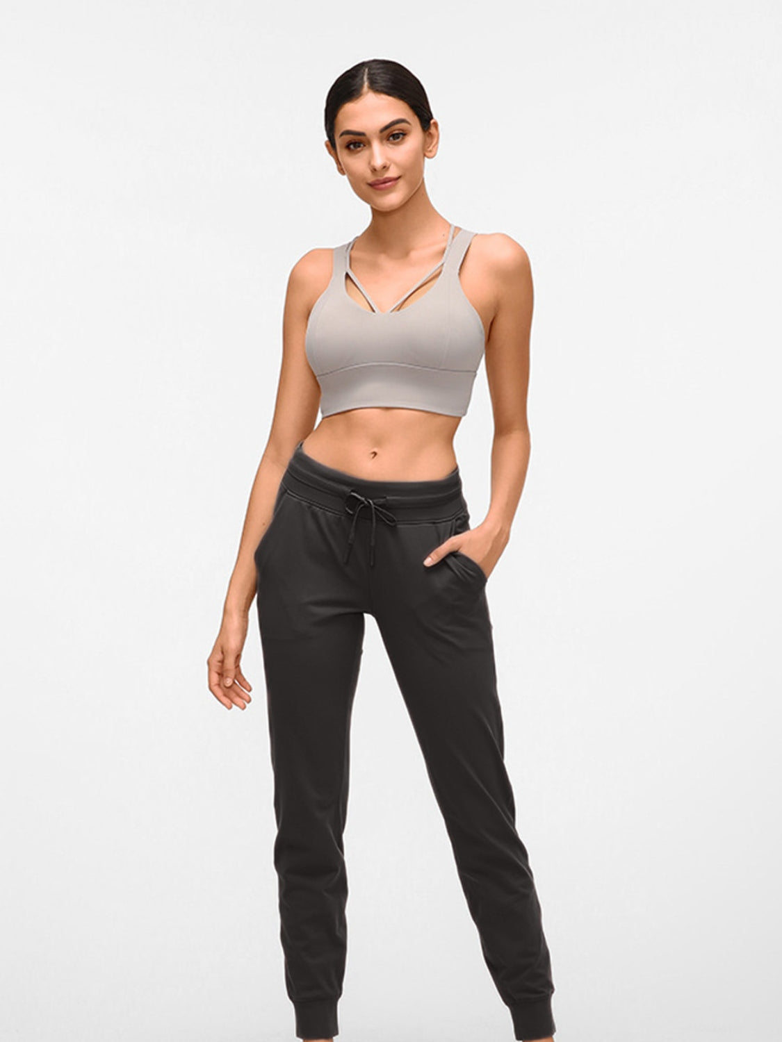 Double take tied joggers with pockets