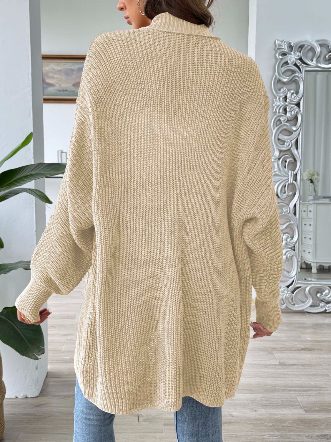 Open front long sleeve cardigan