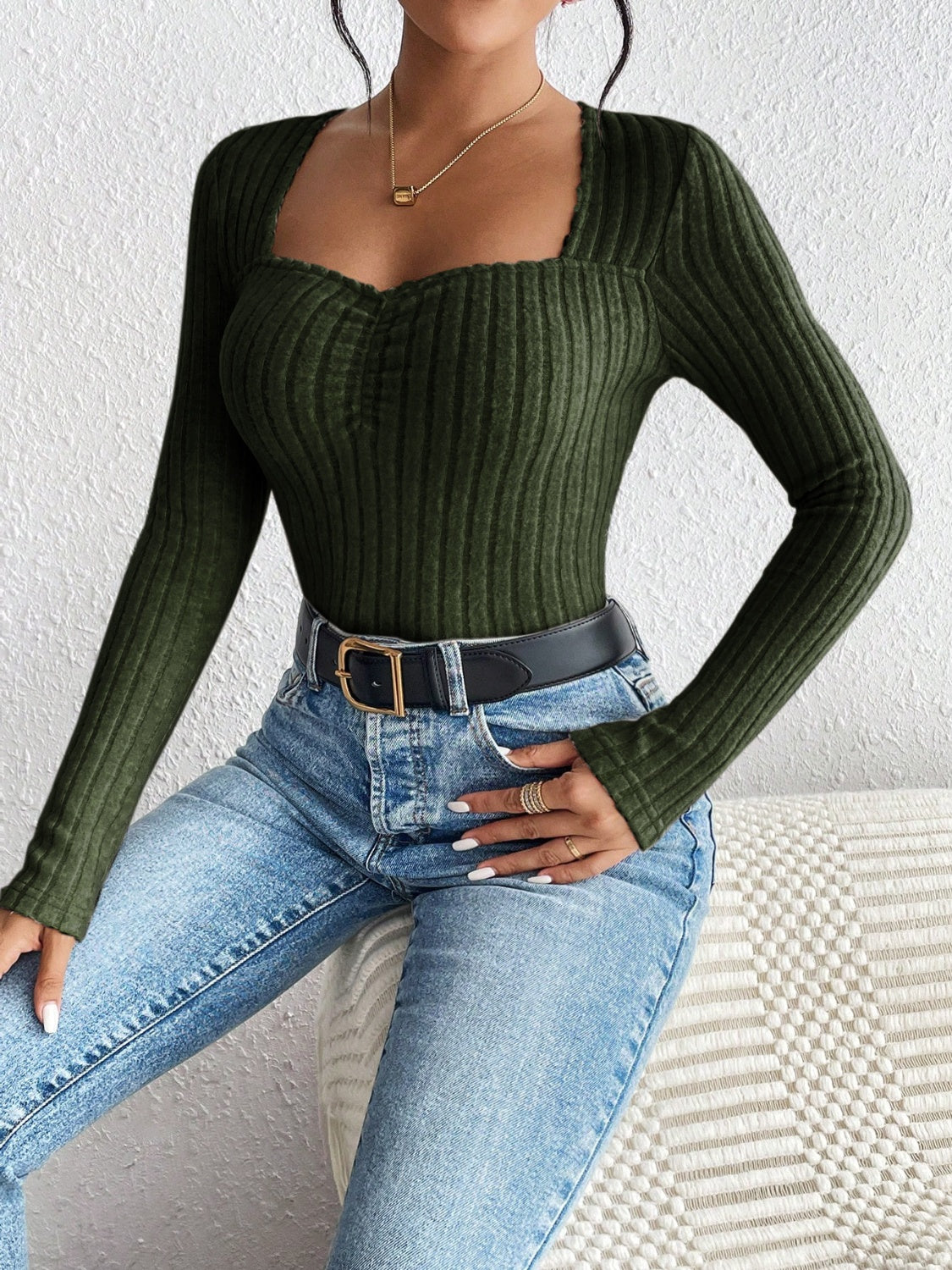 Ribbed long sleeve t-shirt