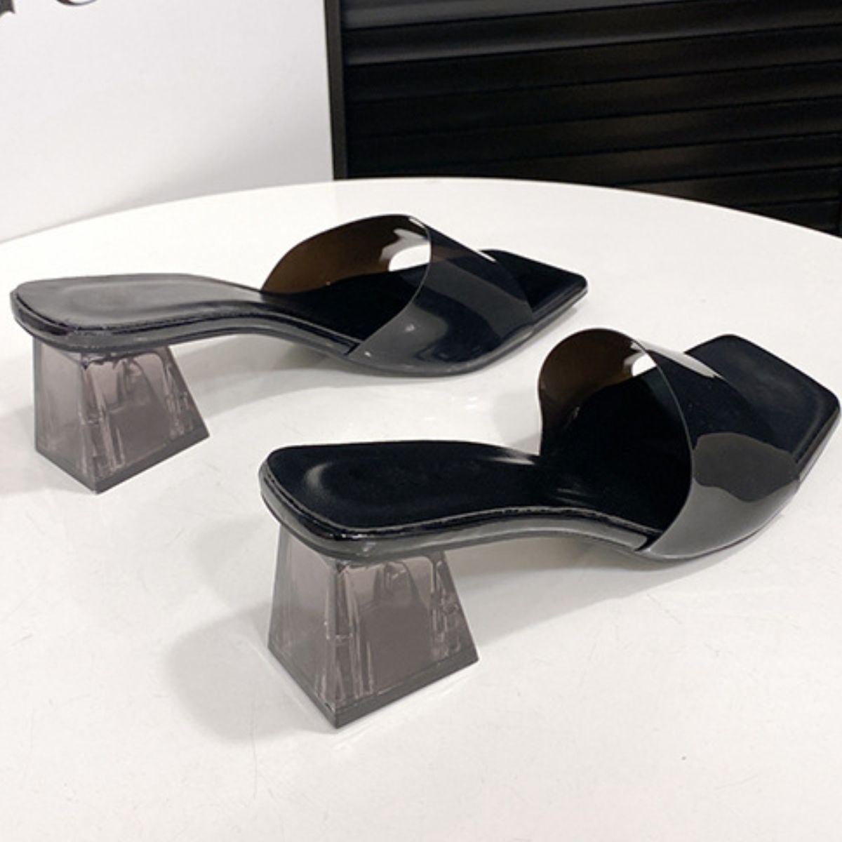 Open toe block heel sandals