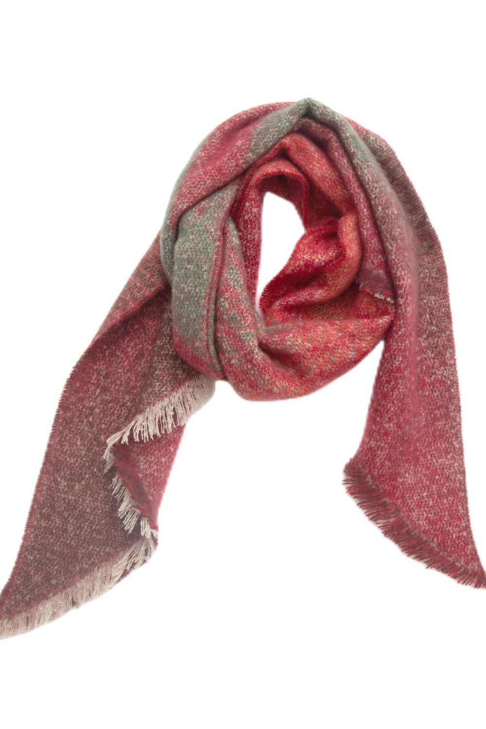 Raw hem polyester scarf - style d / one size