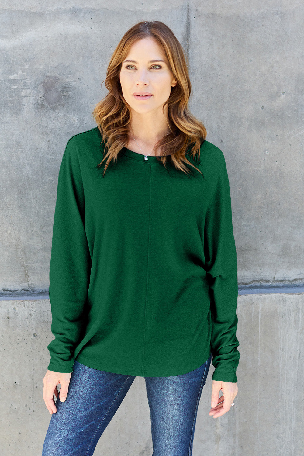 Double take full size round neck long sleeve t-shirt