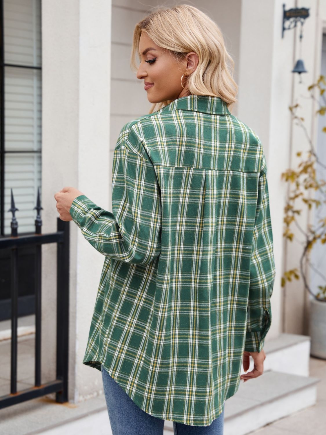 Mandy plaid button up long sleeve shirt