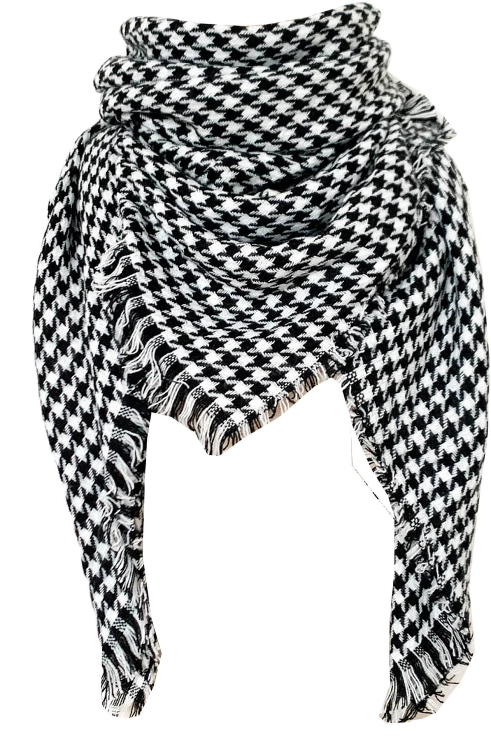 Faux cashmere plaid scarf - style j / one size