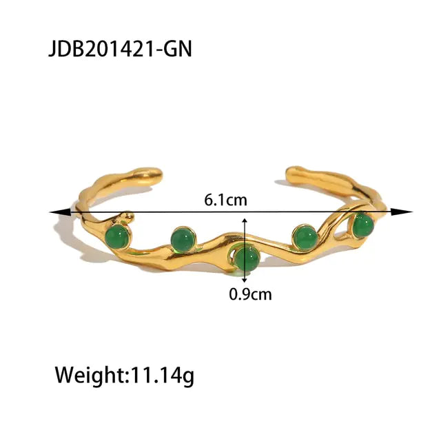 Nature stone bangles pulseras mujer - jdb201421-gn